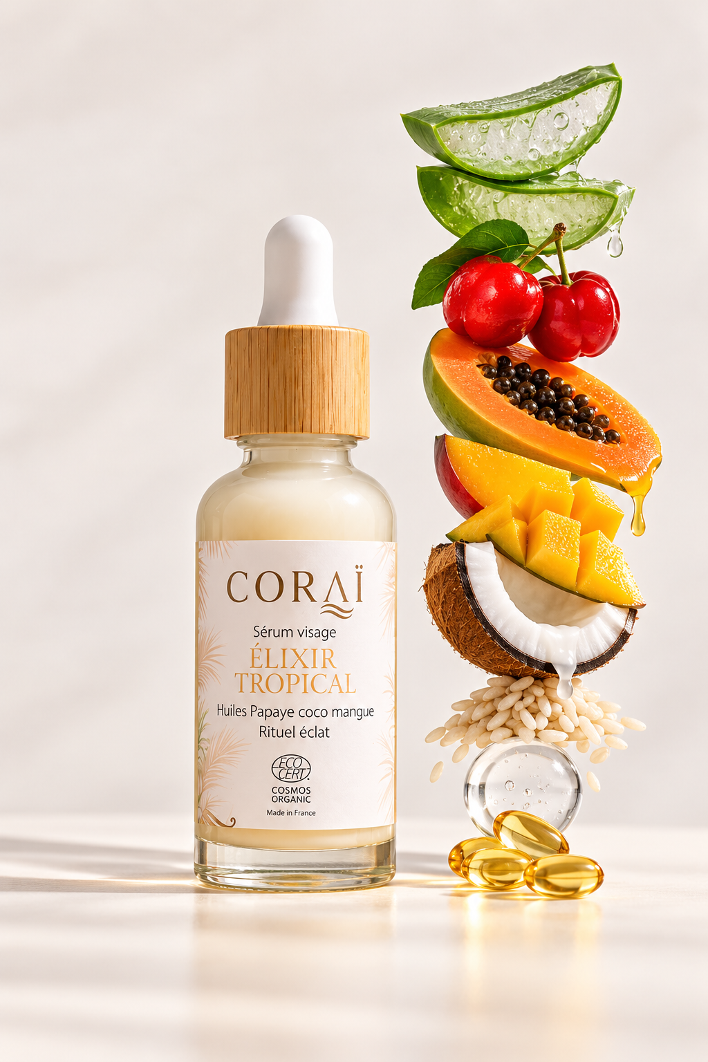 Sérum visage hydratant & éclat  Elixir tropical